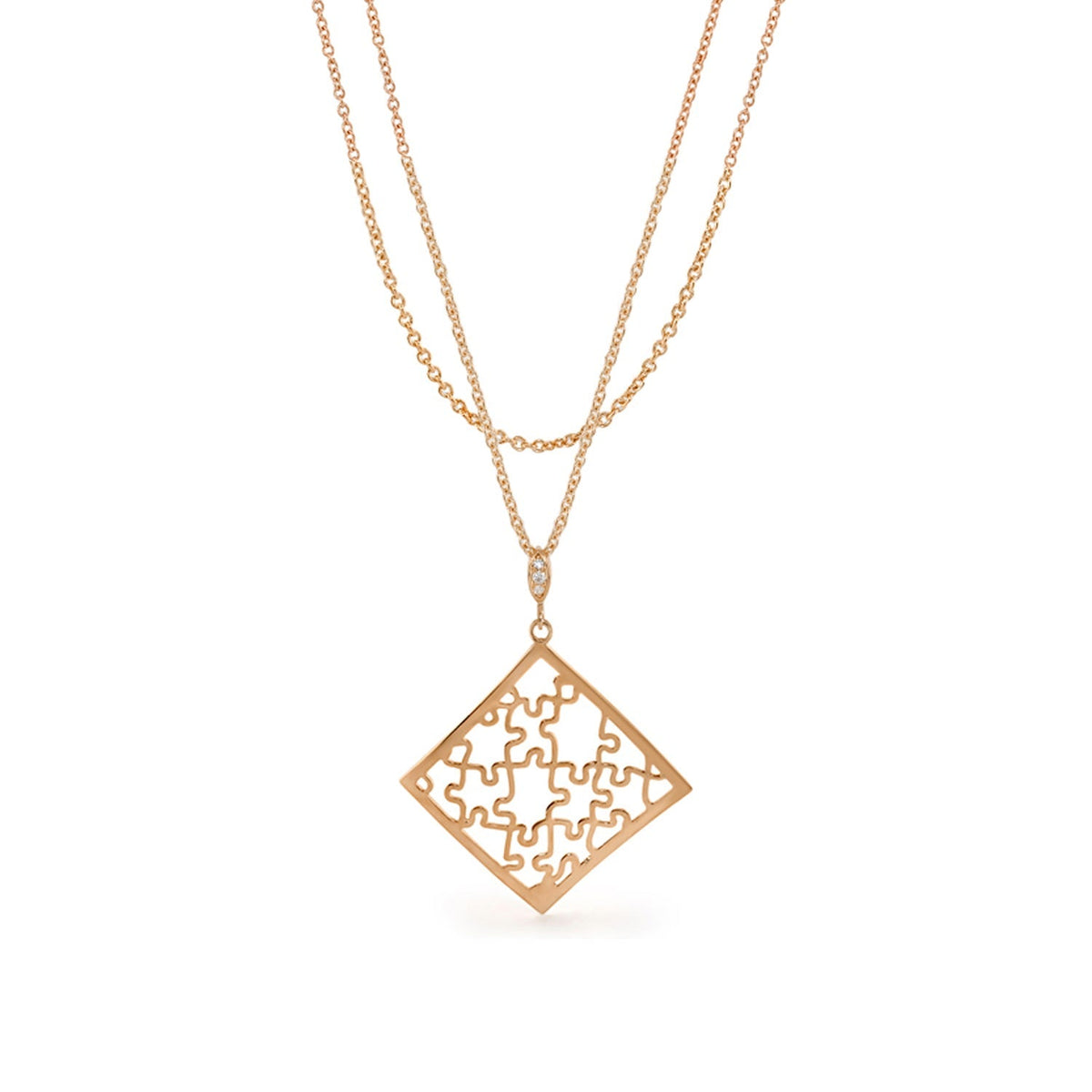 Stamped With Love necklace by Lauren G Adams; gold-tone chain with square openwork pendant on Tampa Home & Garden Store