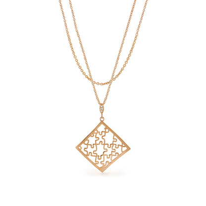 Stamped With Love necklace by Lauren G Adams; gold-tone chain with square openwork pendant on Tampa Home & Garden Store