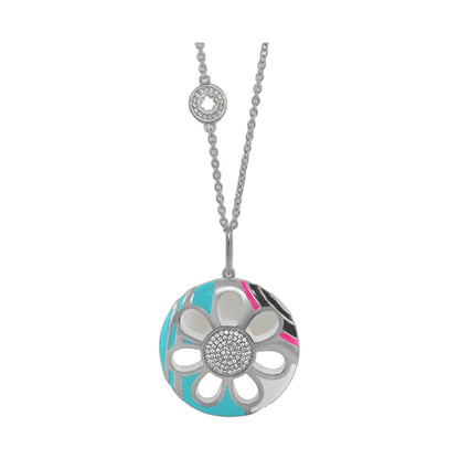 Daisy Dreams Necklace with turquoise enamel circle pendant by Lauren G Adams on Tampa Home & Garden Store