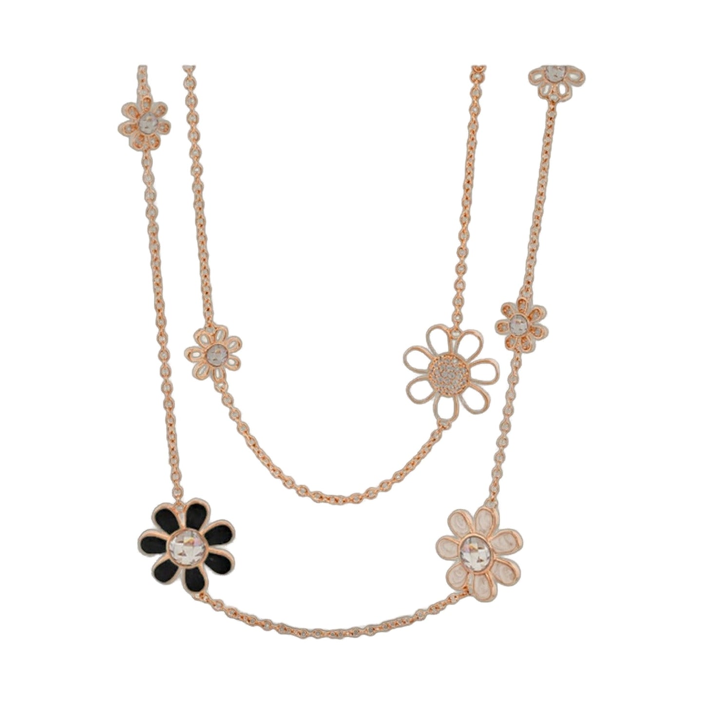 Daisy Dreams Necklace by Lauren G Adams, rose-gold tone chain with crystal daisy pendants on Tampa Home & Garden Store