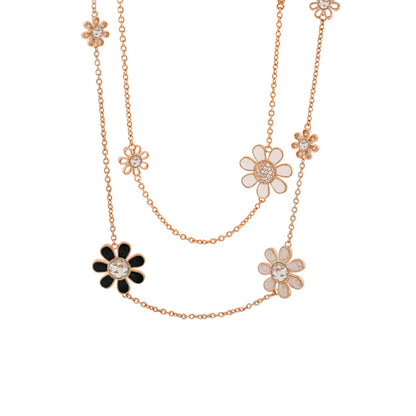 Daisy Dreams Necklace by Lauren G Adams, rose-gold chain with crystal-centered daisy charms on Tampa Home & Garden Store