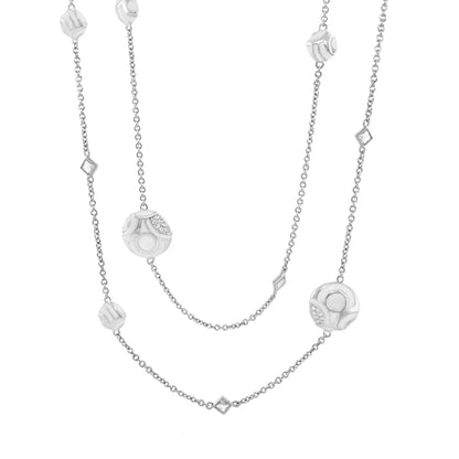 Magic 8 Necklace, long silver-tone chain with beads and crystal accents by Lauren G Adams on Tampa Home & Garden Store