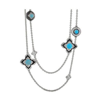 Starry Nights Necklace by Lauren G Adams turquoise cabochons in silver-tone pendants on Tampa Home & Garden Store