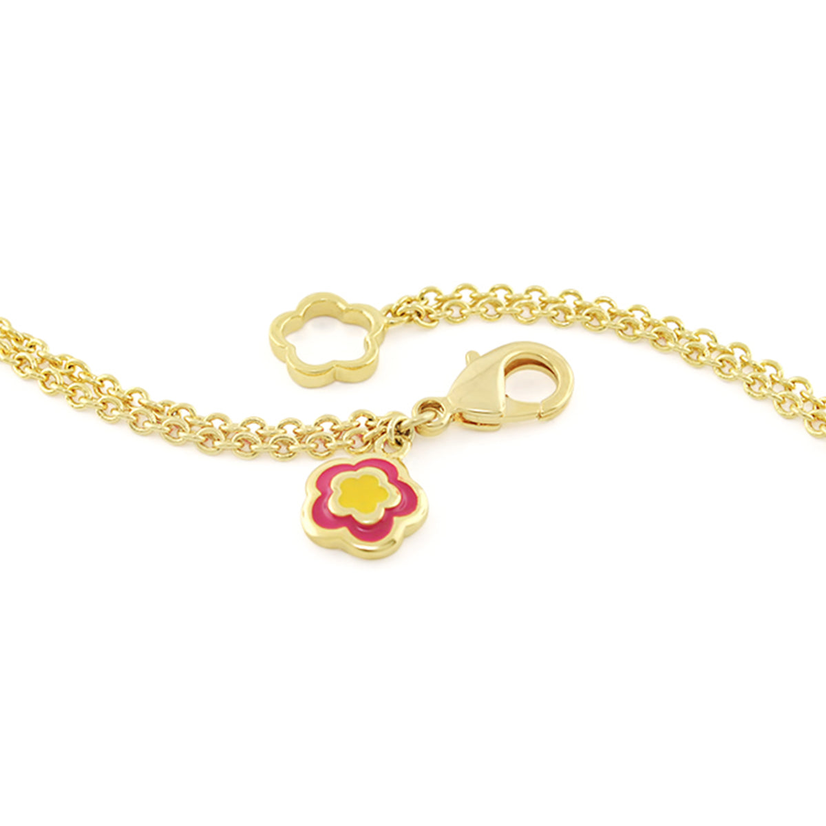 Eau Fish & Seahorse Necklace, gold chain with pink enamel flower pendant by Lauren G Adams on Tampa Home & Garden Store