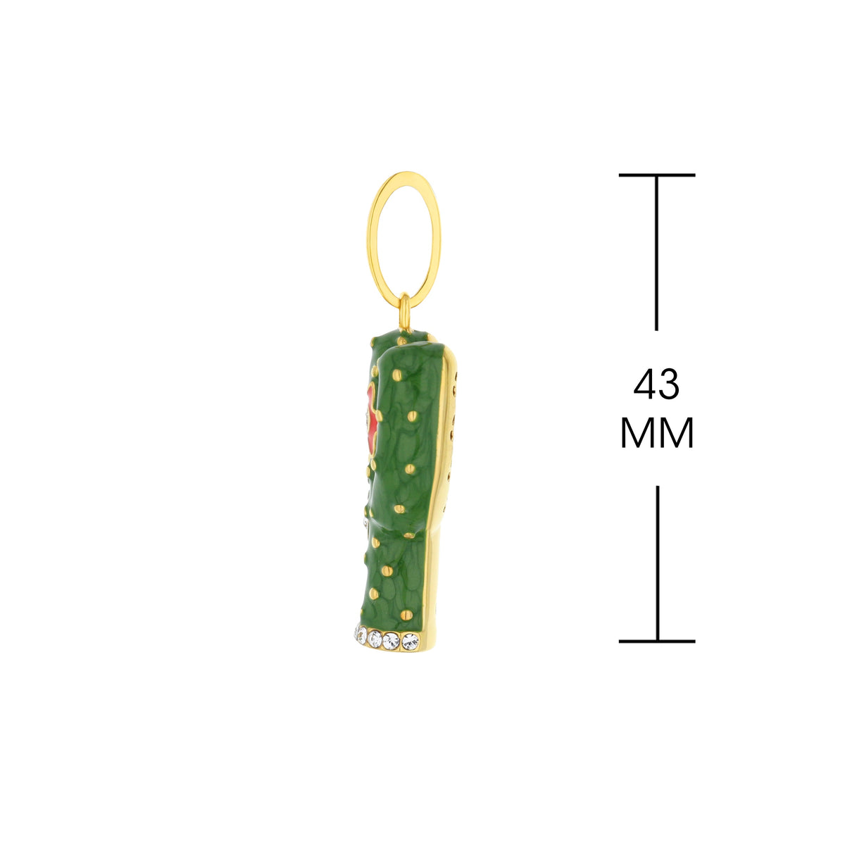 Eau Cactus Pendant by Lauren G Adams; green cactus charm with gold outline on Tampa Home & Garden Store