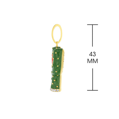 Eau Cactus Pendant by Lauren G Adams; green cactus charm with gold outline on Tampa Home & Garden Store