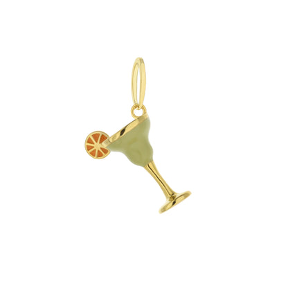Viva Margarita Cocktail Pendant necklace lime-green glass charm with gold-tone accent on Tampa Home & Garden Store