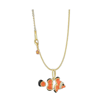 Eau Fish Necklace by Lauren G Adams gold-tone chain with orange fish pendant on Tampa Home & Garden Store