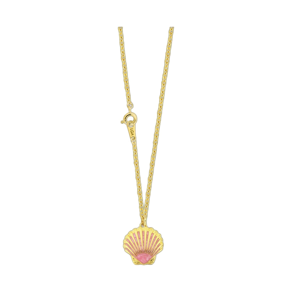 Seashell Charm Necklace gold tone chain with pink seashell pendant by Lauren G Adams on Tampa Home & Garden Store