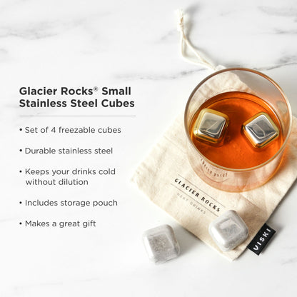 Stainless Steel Whiskey Ice Cubes and Pouch