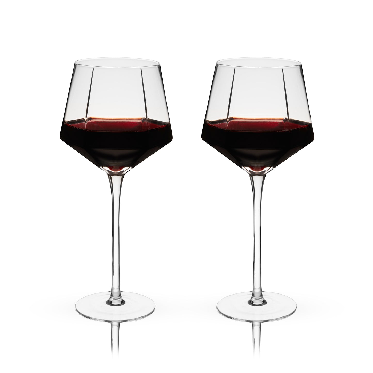 Seneca Diamond Crystal Wine Glasses Set of Two