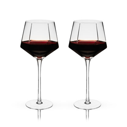 Seneca Diamond Crystal Wine Glasses Set of Two