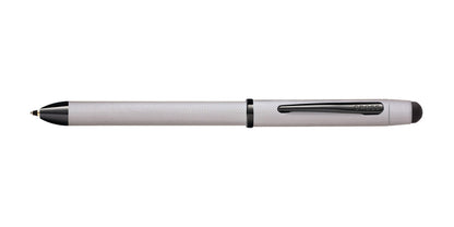 Tech3+ Brushed Chrome PVD Multifunction Pen by A.T. Cross with textured grip and black clip on Tampa Home & Garden Store