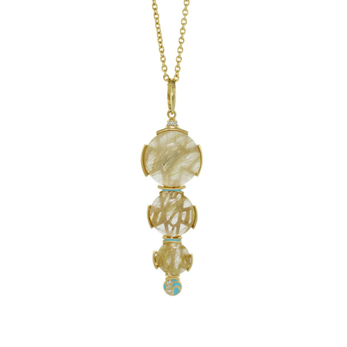 Cool Ice Necklace by Lauren G Adams, gold-tone chain with stacked beige faceted beads on Tampa Home & Garden Store