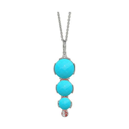 Cool Ice Necklace with five turquoise cabochon beads on a silver chain on Tampa Home & Garden Store