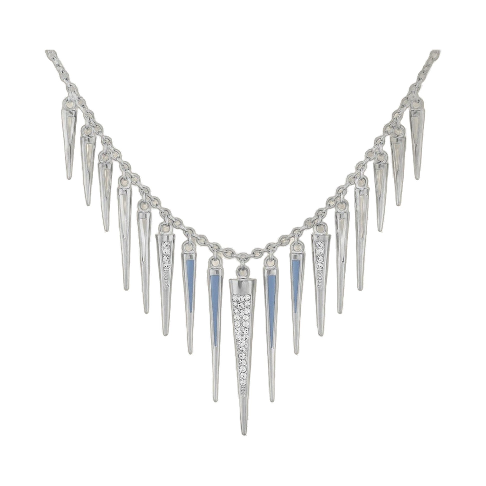 Utopia Necklace by Lauren G Adams, from Collections, silver-tone chain with dagger pendants and crystal inlays on Tampa Home & Garden Store