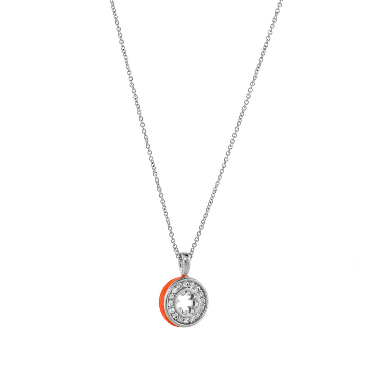 Open Arms Pave Flower Necklace by Lauren G Adams; pendant with pave crystals enamel edge on Tampa Home & Garden Store