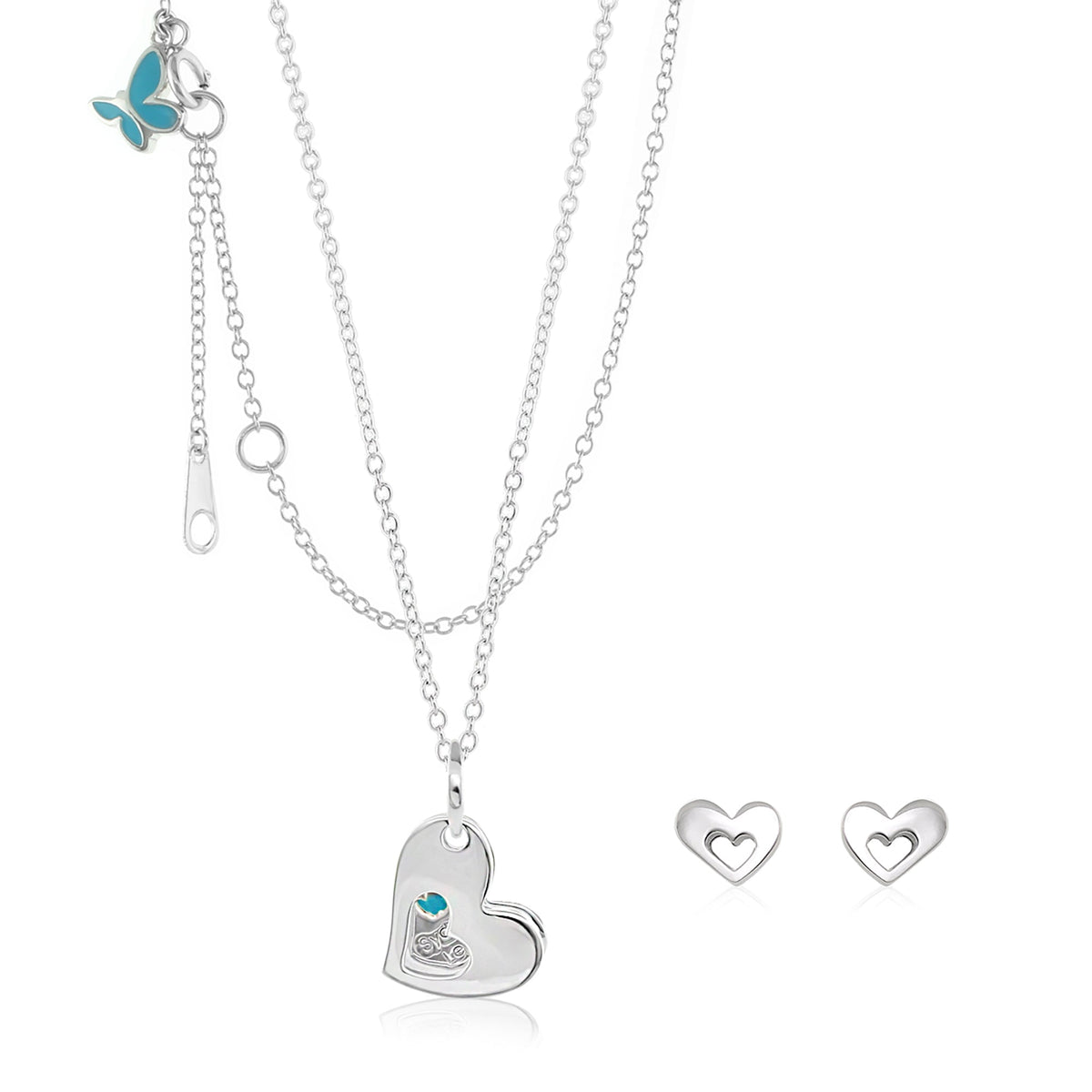 Sydney Leigh Heart Necklace & Earrings Set silver-tone by Lauren G Adams on Tampa Home & Garden Store