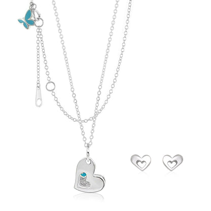 Sydney Leigh Heart Necklace & Earrings Set silver-tone by Lauren G Adams on Tampa Home & Garden Store