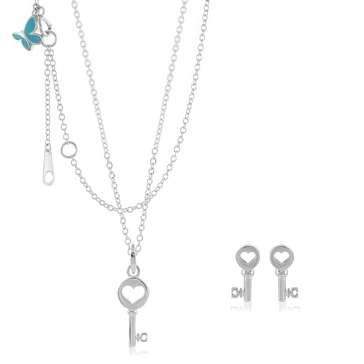 Sydney Leigh Heart Key Necklace & Earrings Set by Lauren G Adams with heart-key pendants on Tampa Home & Garden Store