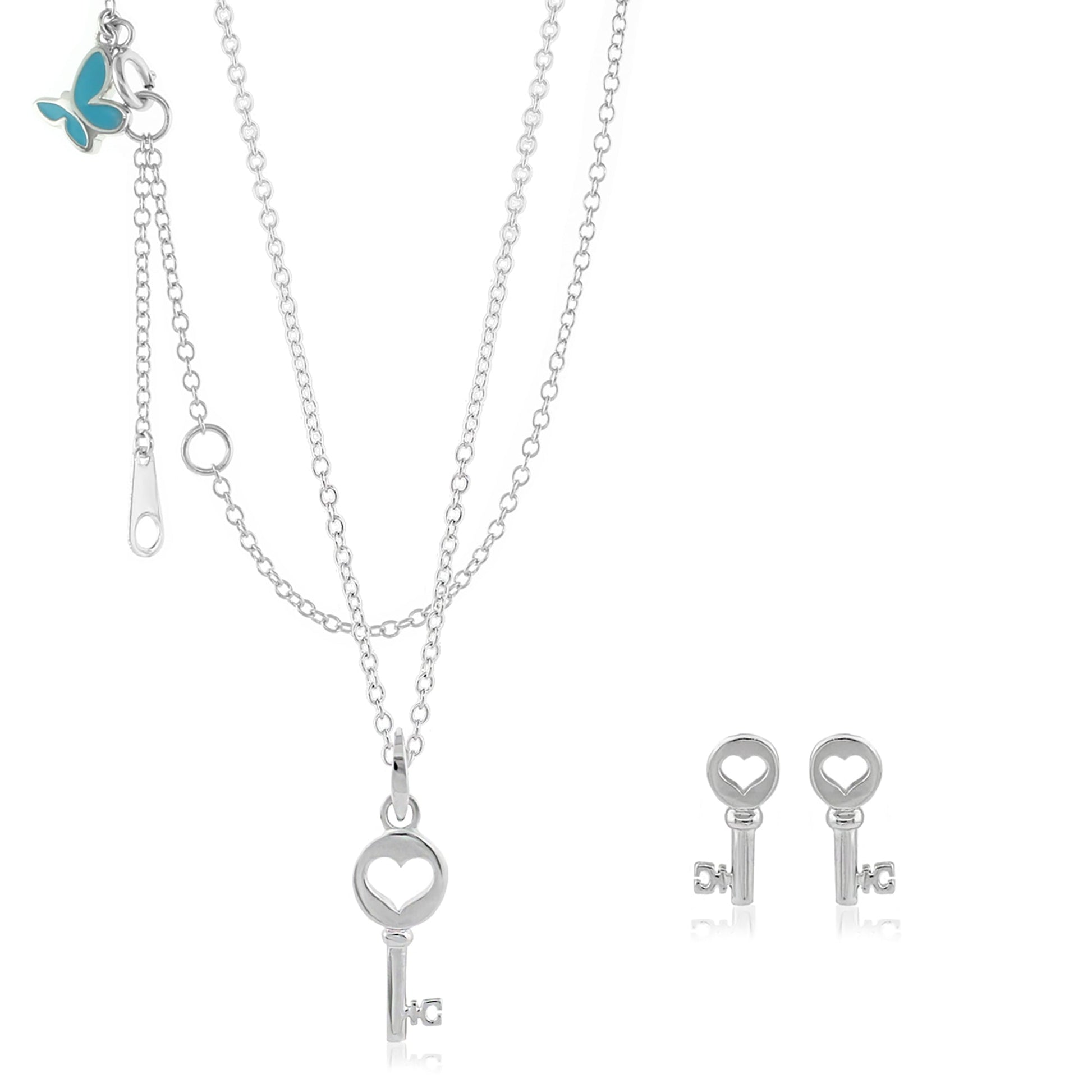 Sydney Leigh Heart Key Necklace & Earrings Set by Lauren G Adams with heart-key pendants on Tampa Home & Garden Store