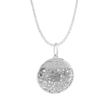 Sweet Leopard Necklace pendant by Lauren G Adams featuring a circular openwork leopard motif on Tampa Home & Garden Store