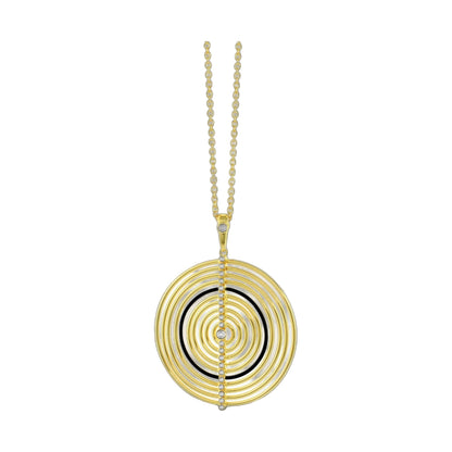 Egyptian Queen Necklace pendant in gold with concentric spiral rings by Lauren G Adams on Tampa Home & Garden Store