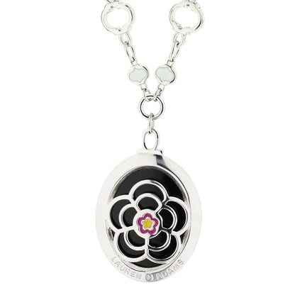 Dragon Lady Pendant Necklace by Lauren G Adams in silver with black floral filigree on Tampa Home & Garden Store