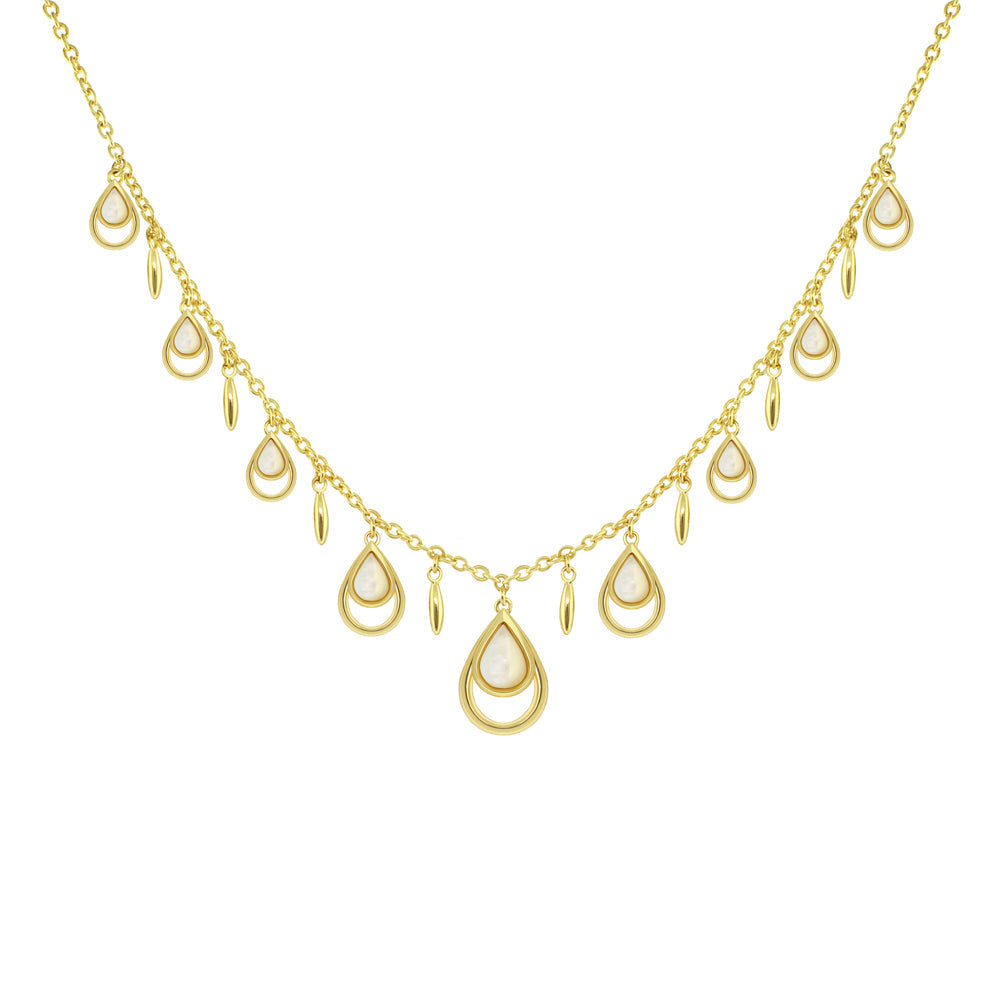 Marilyn Teardrop Necklace by Lauren G Adams, gold-tone necklace with teardrop pendants on Tampa Home & Garden Store