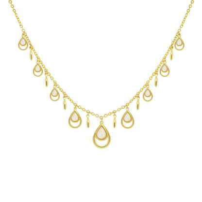 Marilyn Teardrop Necklace by Lauren G Adams, gold-tone necklace with teardrop pendants on Tampa Home & Garden Store