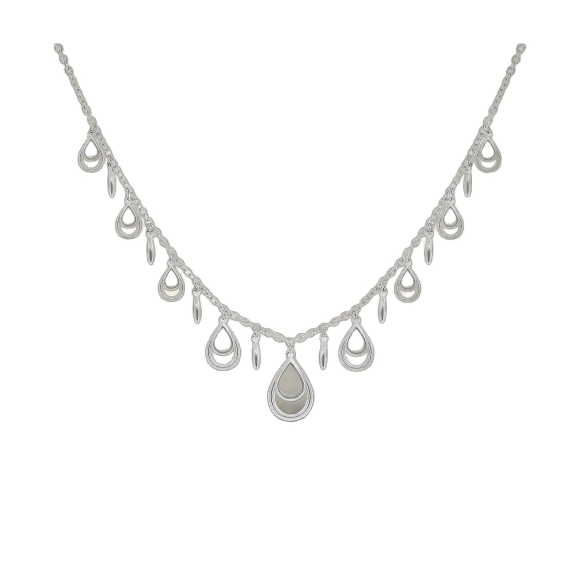 Marilyn Teardrop Necklace by Lauren G Adams, silver short necklace with teardrop charms on Tampa Home & Garden Store