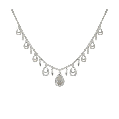 Marilyn Teardrop Necklace by Lauren G Adams, silver short necklace with teardrop charms on Tampa Home & Garden Store