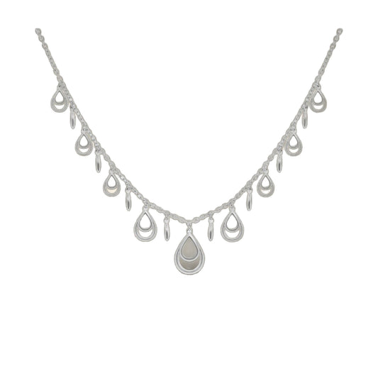 Marilyn Teardrop Necklace by Lauren G Adams, silver short necklace with teardrop charms on Tampa Home & Garden Store