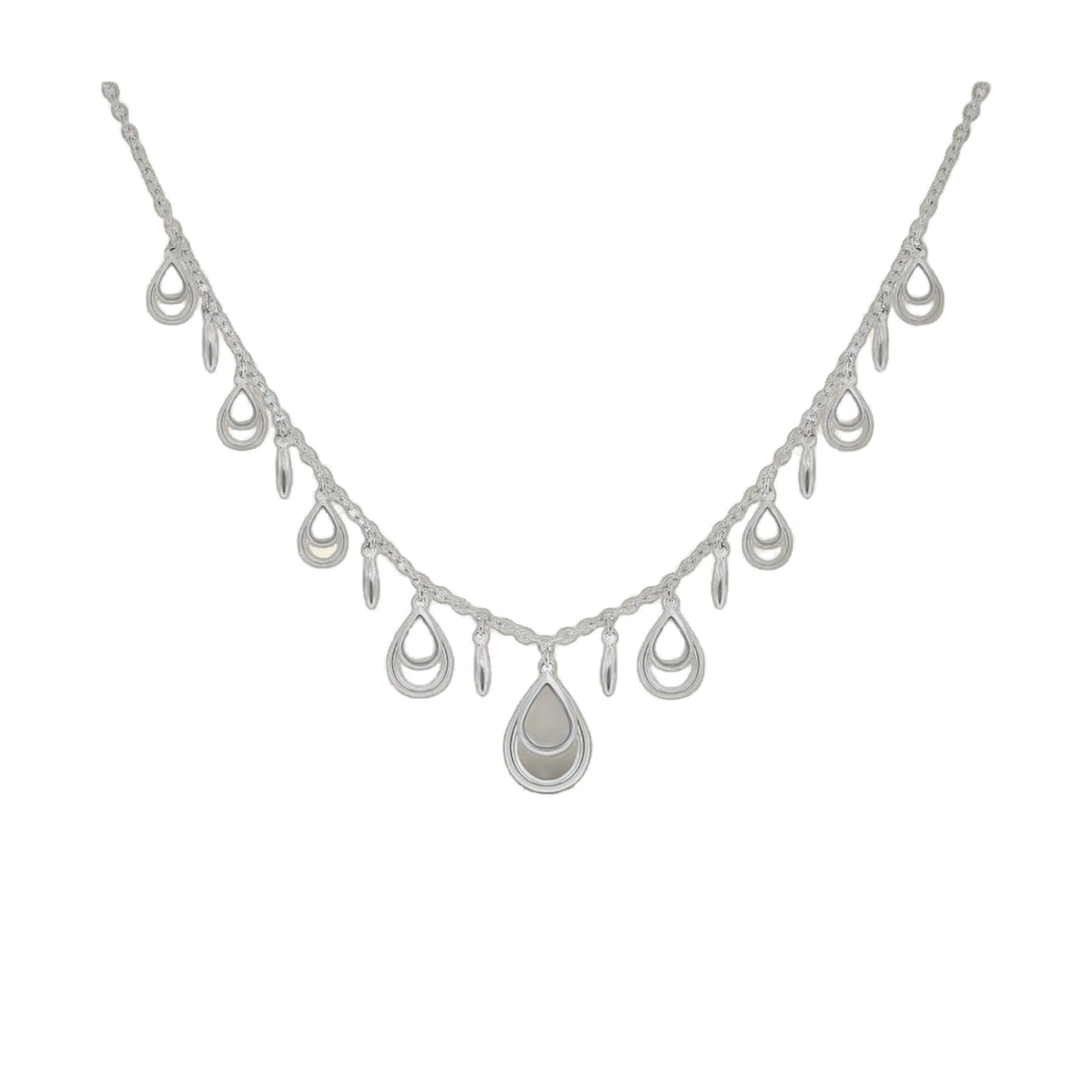 Marilyn Teardrop Necklace by Lauren G Adams, short silver chain with cascading teardrop pendants on Tampa Home & Garden Store