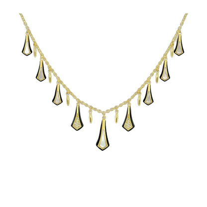 Marilyn Mother of Pearl Necklace Lauren G Adams, short gold-tone chain with white pearl drops on Tampa Home & Garden Store