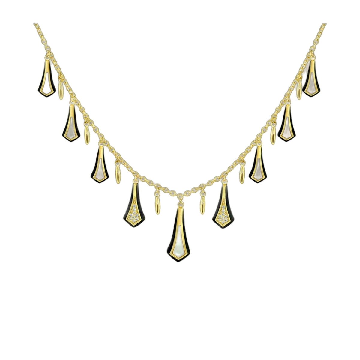 Marilyn Mother of Pearl Necklace by Lauren G Adams; teardrop mother-of-pearl pendants on Tampa Home & Garden Store