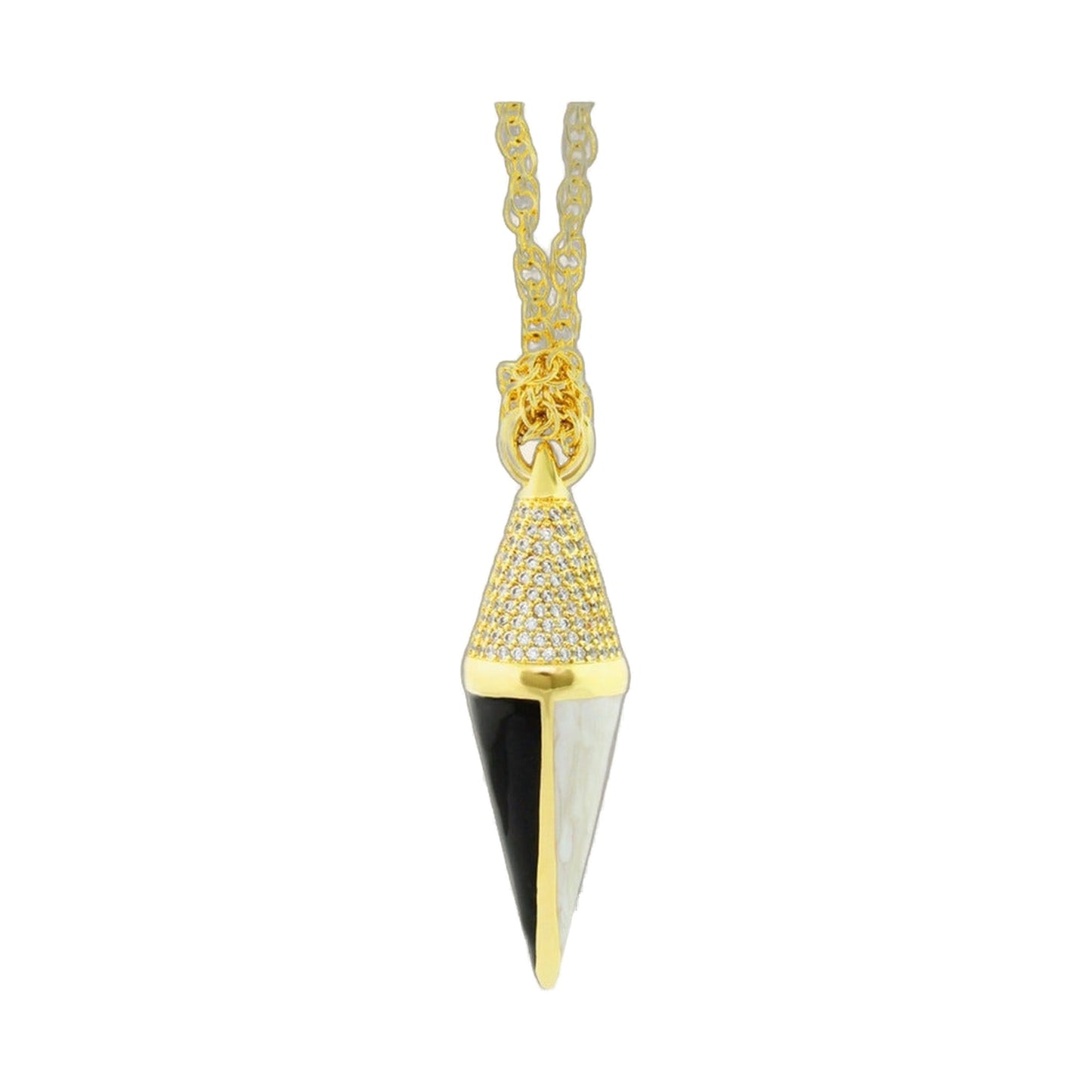Material Girl Necklace pendant in gold tone with pavé cone drop by Lauren G Adams on Tampa Home & Garden Store