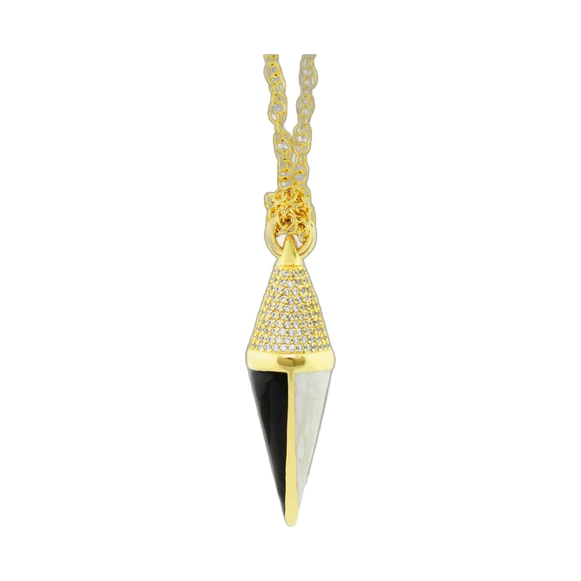 Material Girl Necklace pendant in gold tone with pavé cone drop by Lauren G Adams on Tampa Home & Garden Store