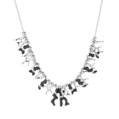 Pretty Little Things Coral Necklace by Lauren G Adams, silver sea life necklace with black coral enamel accents on Tampa Home & Garden Store