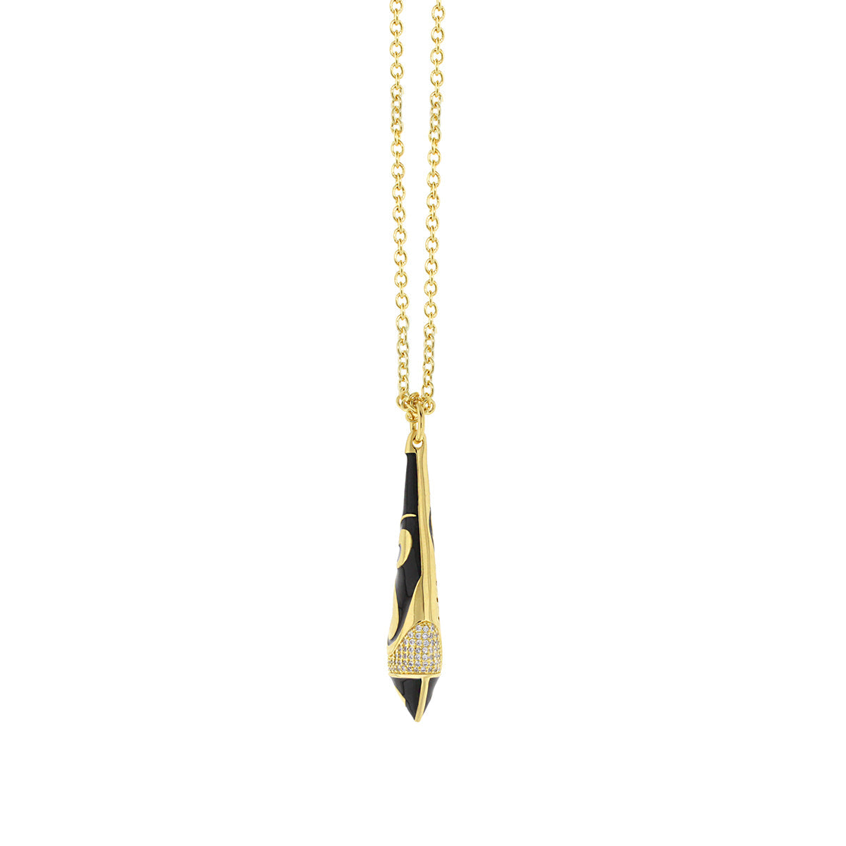 Twisted Passion Pendant in gold-tone with black enamel dagger by Lauren G Adams on Tampa Home & Garden Store