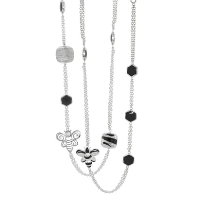 Beehive necklace by Lauren G Adams with layered silver chains and crystal beehive charm on Tampa Home & Garden Store