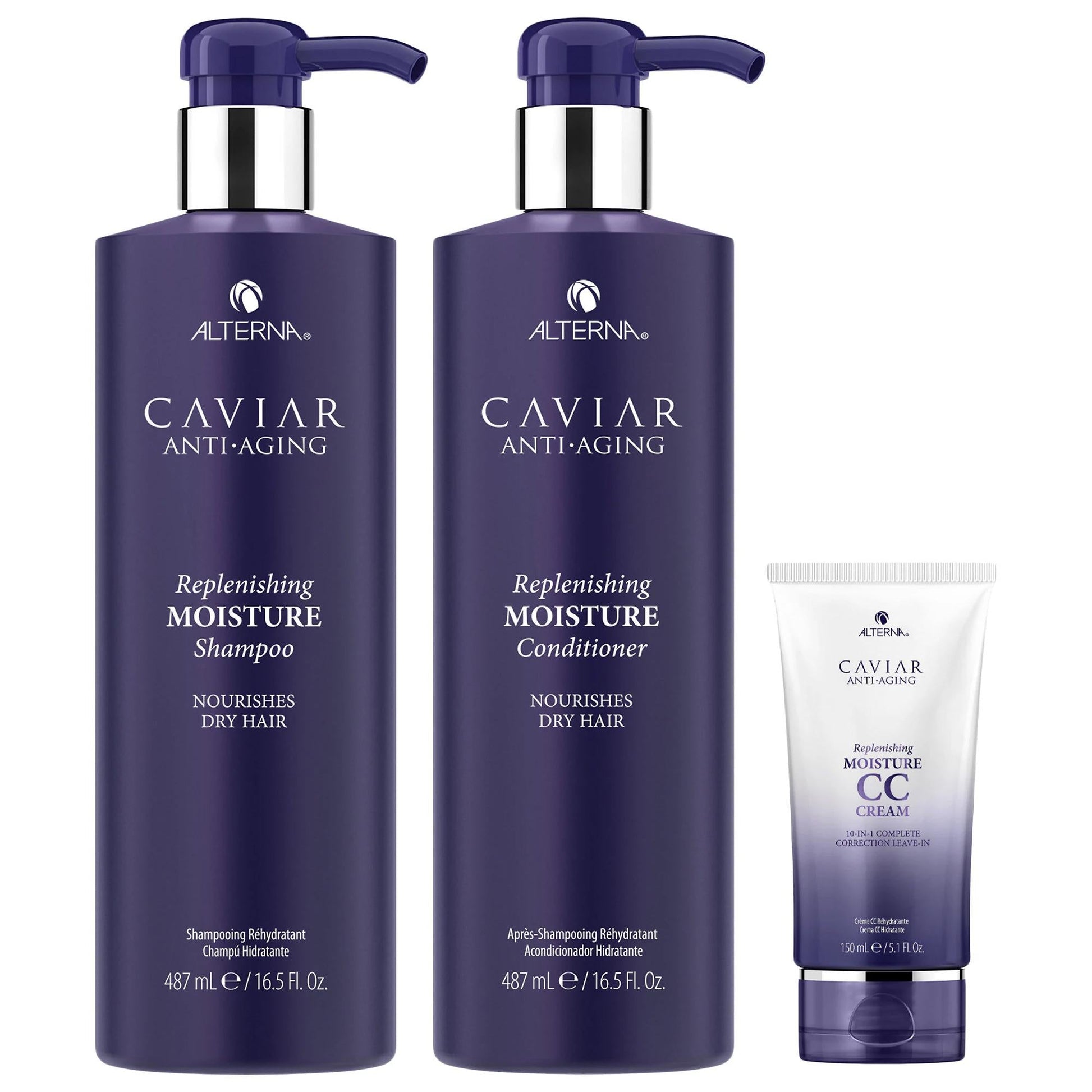 Alterna Caviar Anti-Aging Replenishing Moisture Shampoo & Conditioner plus CC Cream tube on Tampa Home & Garden Store