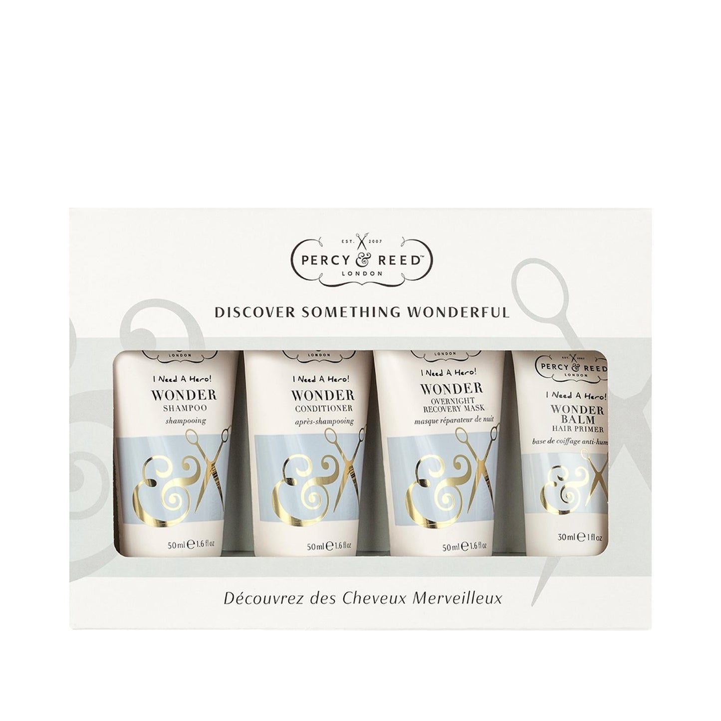 Percy & Reed Discover Something Wonderful Hair Care Set, 4-piece kit: Shampoo, Conditioner, Overnight Mask, Hair Primer on Tampa Home & Garden Store
