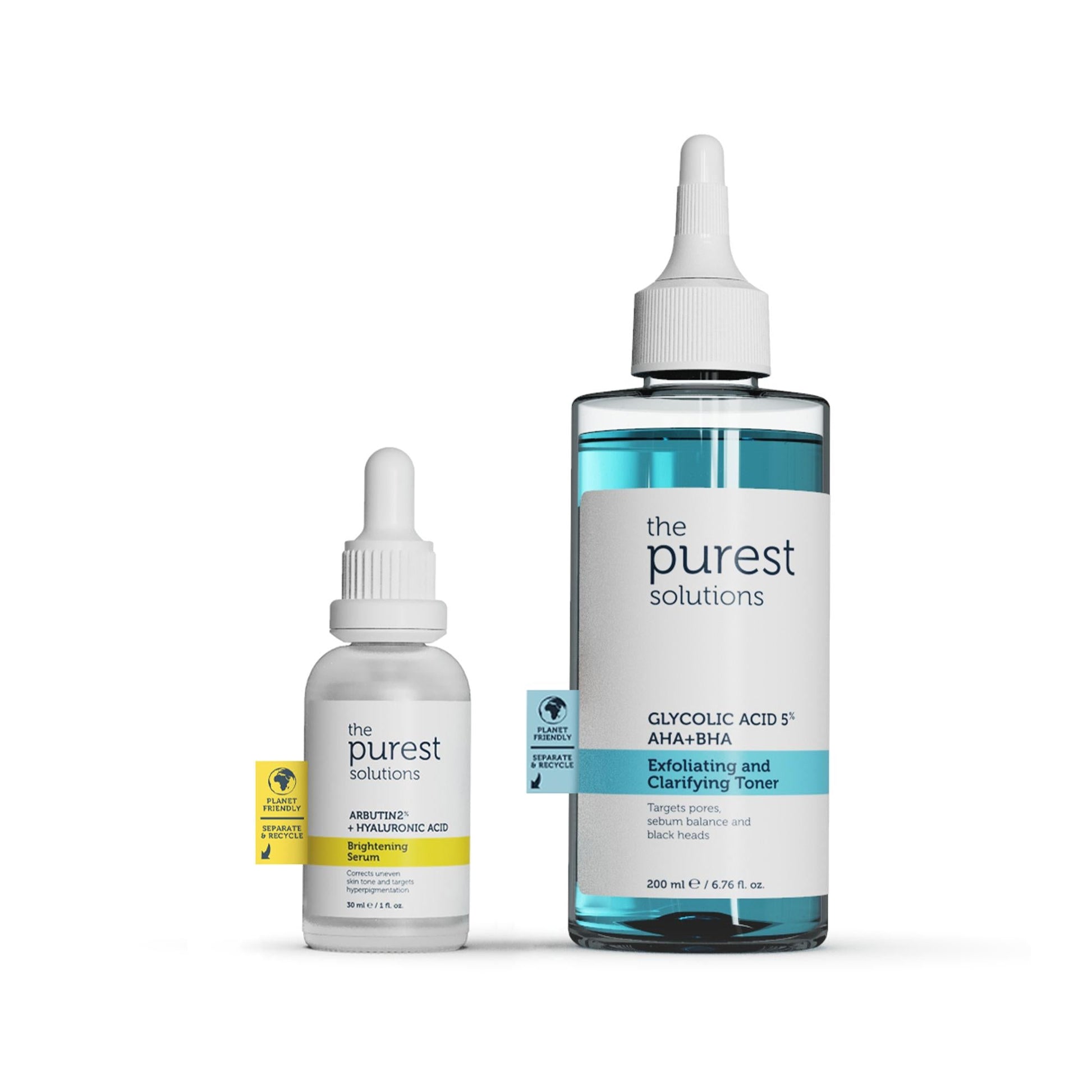 the purest solutions skincare set with glycolic acid 5% exfoliating toner and brightening serum on Tampa Home & Garden Store