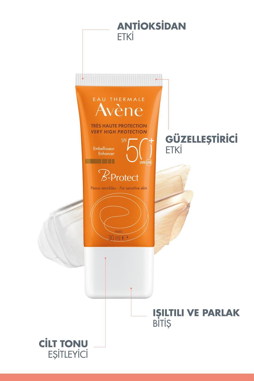 Avene B-Protect SPF50+ sunscreen tube orange with white cap for sensitive skin on Tampa Home & Garden Store
