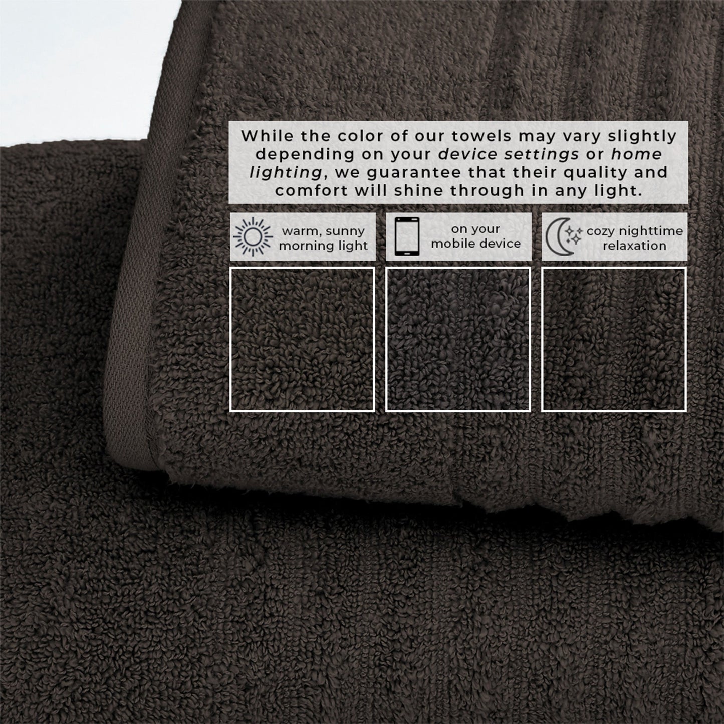 Luxury Combed Cotton and Ribbed Bath Towels