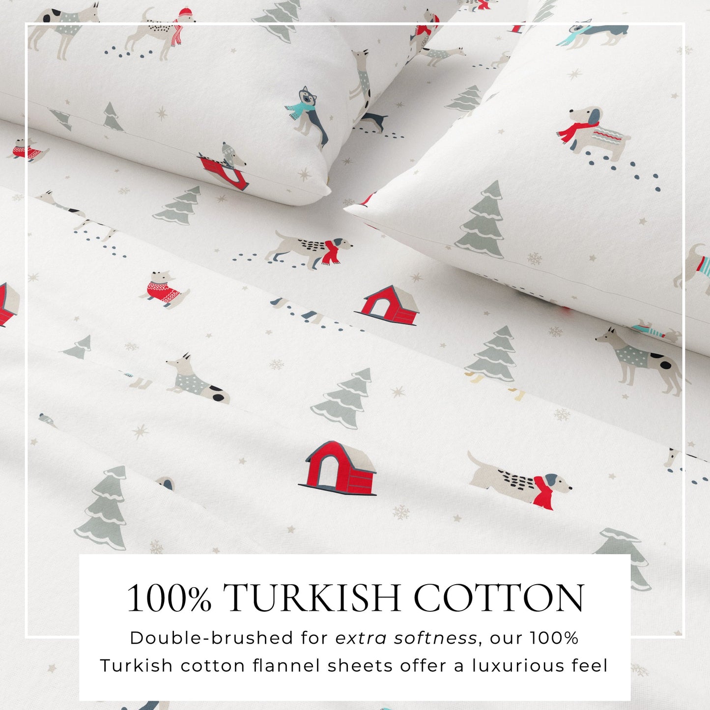 Turkish Cotton And Christmas Flannel Sheet Set