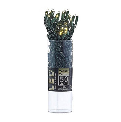 50-Light 5mm Warm White LED Green Wire Light Set by The Country Christmas Loft in clear tube on Tampa Home & Garden Store