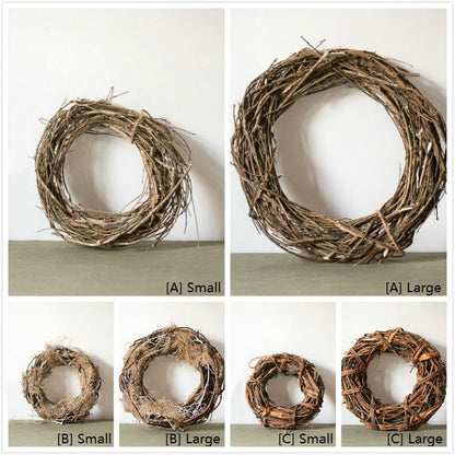 Fall natural rattan and willow wreaths set of six in small and large sizes RusticReach on Tampa Home & Garden Store