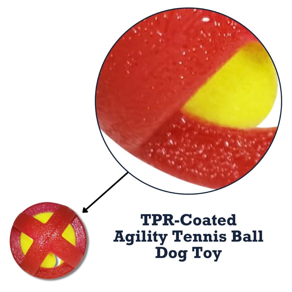 Pelota de tenis de agilidad con revestimiento de TPR para perros: duradera y segura para mascotas
